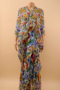 Dolce & Gabbana Majolica Print Silk Kaftan Dress – IT 46 - Image 2