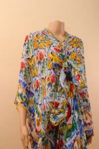 Dolce & Gabbana Majolica Print Silk Kaftan Dress – IT 46 - Image 5