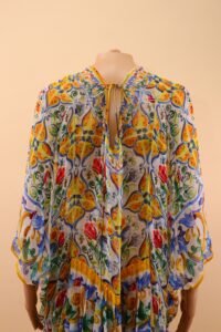 Dolce & Gabbana Majolica Print Silk Kaftan Dress – IT 46 - Image 7