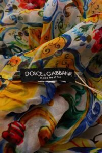Dolce & Gabbana Majolica Print Silk Kaftan Dress – IT 46 - Image 8
