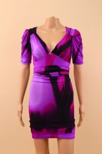 Roberto Cavalli Abstract Print Bodycon Dress – S