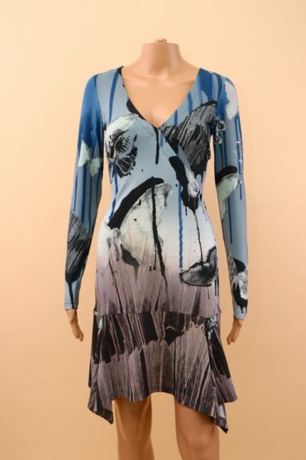 Roberto Cavalli Abstract Butterfly Print Dress – IT 40