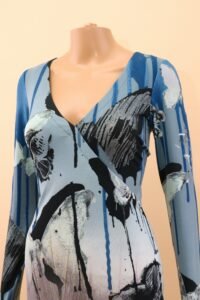 Roberto Cavalli Abstract Butterfly Print Dress – IT 40 - Image 3
