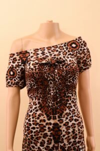 Roberto Cavalli Leopard Print Off-Shoulder Dress – Size L - Image 2