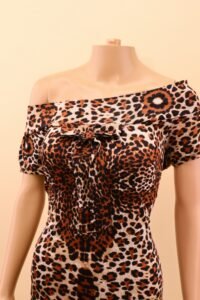 Roberto Cavalli Leopard Print Off-Shoulder Dress – Size L - Image 3