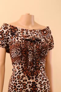 Roberto Cavalli Leopard Print Off-Shoulder Dress – Size L - Image 4