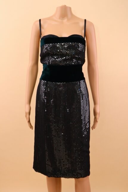 Dolce & Gabbana Sequin & Velvet Midi Dress – IT 42