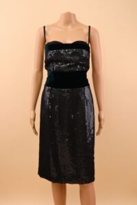 Dolce & Gabbana Sequin & Velvet Midi Dress – IT 42 - Image 2