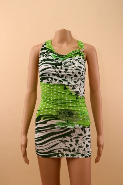 Roberto Cavalli Mixed Print Mini Dress – L