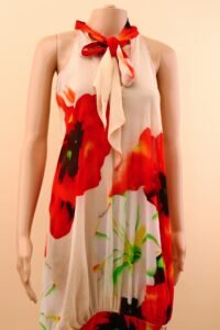 Roberto Cavalli poppy-print asymmetric halterneck dress – XL - Image 3