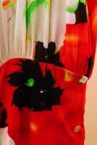 Roberto Cavalli poppy-print asymmetric halterneck dress – XL - Image 7