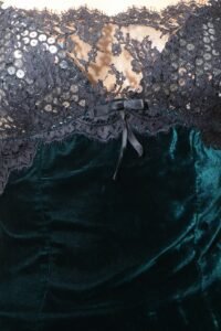 Dolce & Gabbana Velvet & Lace Evening Top - IT 42 - Image 4