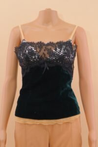 Dolce & Gabbana Velvet & Lace Evening Top - IT 42 - Image 2