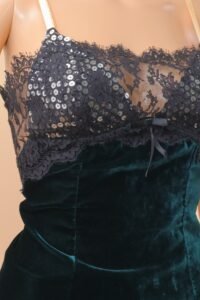 Dolce & Gabbana Velvet & Lace Evening Top - IT 42 - Image 3