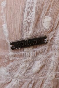 Vintage Galliano Embroidered Sheer Ruffle Blouse - IT 42 - Image 5