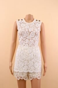 Dolce & Gabbana anchor-button floral lace mini dress – IT 38 - Image 2