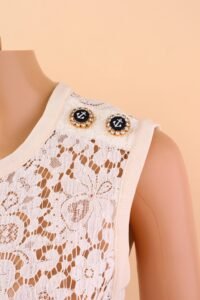 Dolce & Gabbana anchor-button floral lace mini dress – IT 38 - Image 4