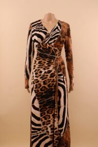 Roberto Cavalli Mixed Animal-Print Maxi Dress – S - Image 2