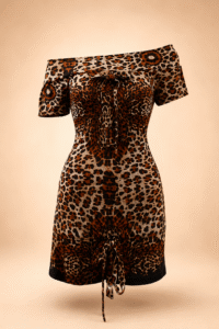 Roberto Cavalli Leopard Print Off-Shoulder Dress – Size L