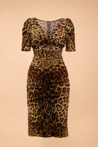 Dolce & Gabbana Leopard Ruched Silk Dress – IT 42