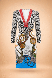 Roberto Cavalli Embellished Printed Dress – IT 42