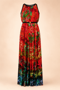 Roberto Cavalli Printed Pleated Maxi Dress – Size S