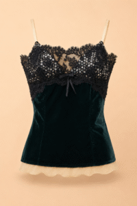Dolce & Gabbana Velvet & Lace Evening Top - IT 42