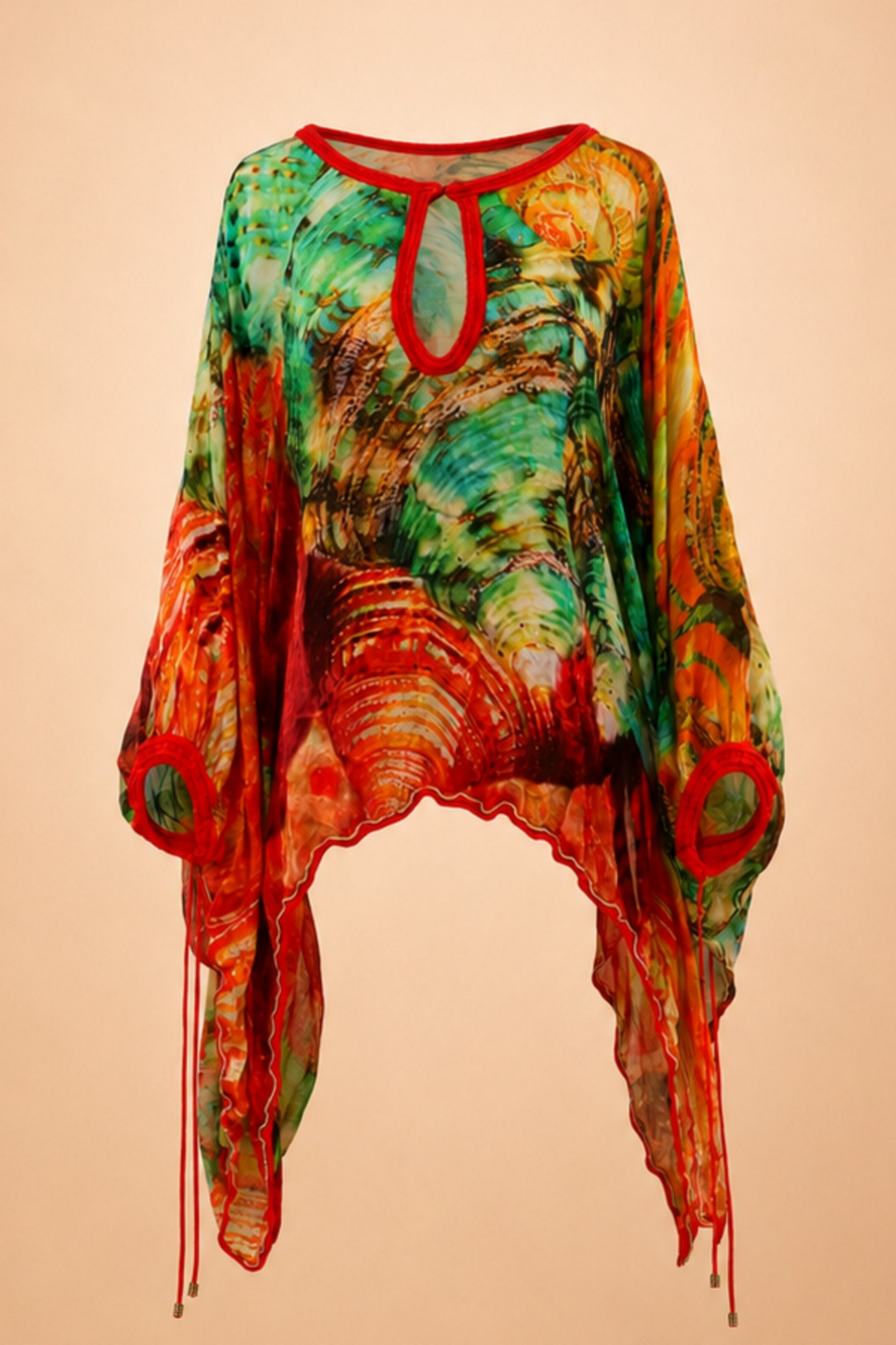 luxuryrevive-ghost-tunic-1600x2400 Roberto Cavalli Printed Silk Kaftan Blouse - IT 38 - Image 1