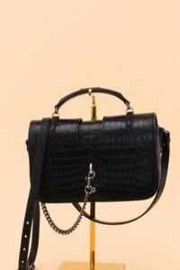 Saint Laurent Charlotte Croc-Embossed Messenger Bag - Image 3