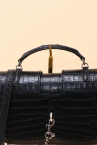 Saint Laurent Charlotte Croc-Embossed Messenger Bag - Image 4