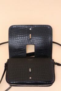 Saint Laurent Charlotte Croc-Embossed Messenger Bag - Image 8