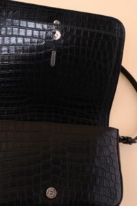 Saint Laurent Charlotte Croc-Embossed Messenger Bag - Image 9