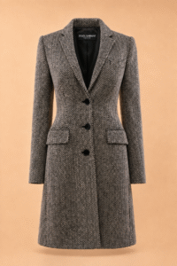 Dolce & Gabbana Vintage Herringbone Tailored Coat