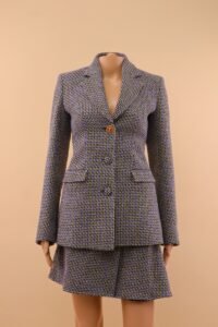 Versace Tweed Blazer and Mini Skirt Set - IT 36 - Image 2