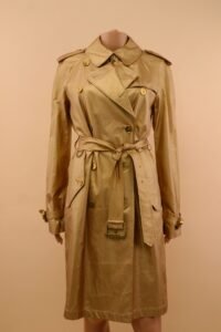 Burberry London Special-Edition Gold Waxed Trench Coat - Image 3