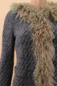 Dolce & Gabbana Wool Coat with Mongolian Lamb Trim - Image 4