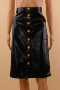 Versace Black Patent Medusa Midi Skirt – IT 42 - Image 7