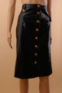 Versace Black Patent Medusa Midi Skirt – IT 42 - Image 6