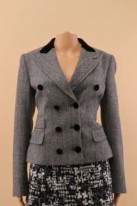 Dolce & Gabbana Herringbone Wool Double-Breasted Blazer – IT 44 - Image 4