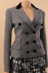 Dolce & Gabbana Herringbone Wool Double-Breasted Blazer – IT 44 - Image 3