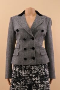 Dolce & Gabbana Herringbone Wool Double-Breasted Blazer – IT 44 - Image 2