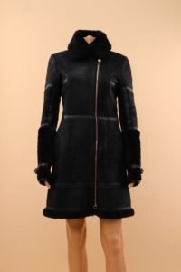 Versace Shearling & Leather Medusa Coat — IT 42 - Image 2