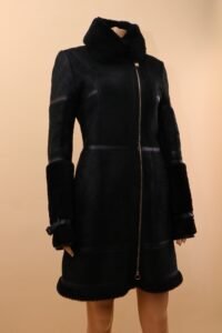 Versace Shearling & Leather Medusa Coat — IT 42 - Image 3