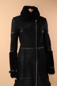 Versace Shearling & Leather Medusa Coat — IT 42 - Image 4
