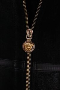 Versace Shearling & Leather Medusa Coat — IT 42 - Image 8