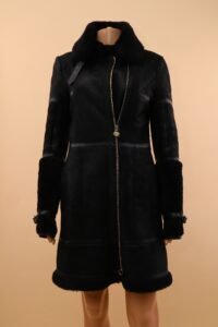 Versace Shearling & Leather Medusa Coat — IT 42 - Image 9
