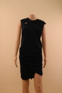 Versace Black Draped Cut-Out Mini Dress - IT 46 - Image 2