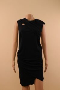 Versace Black Draped Cut-Out Mini Dress - IT 46 - Image 3