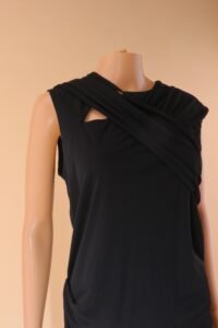 Versace Black Draped Cut-Out Mini Dress - IT 46 - Image 6