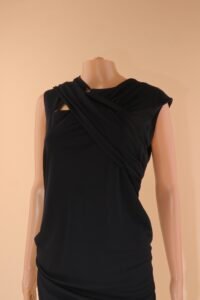 Versace Black Draped Cut-Out Mini Dress - IT 46 - Image 7